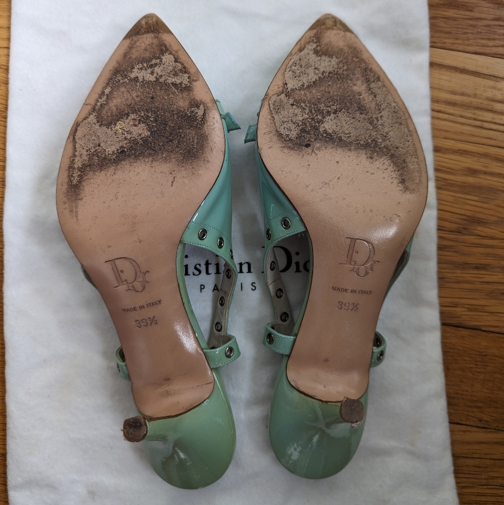 ❌ SOLD ❌ Vintage Christian Dior Turquoise Heels size 39.5 - Picture 11 of 15